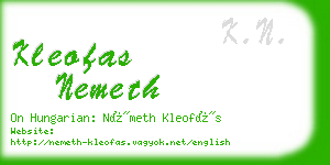 kleofas nemeth business card